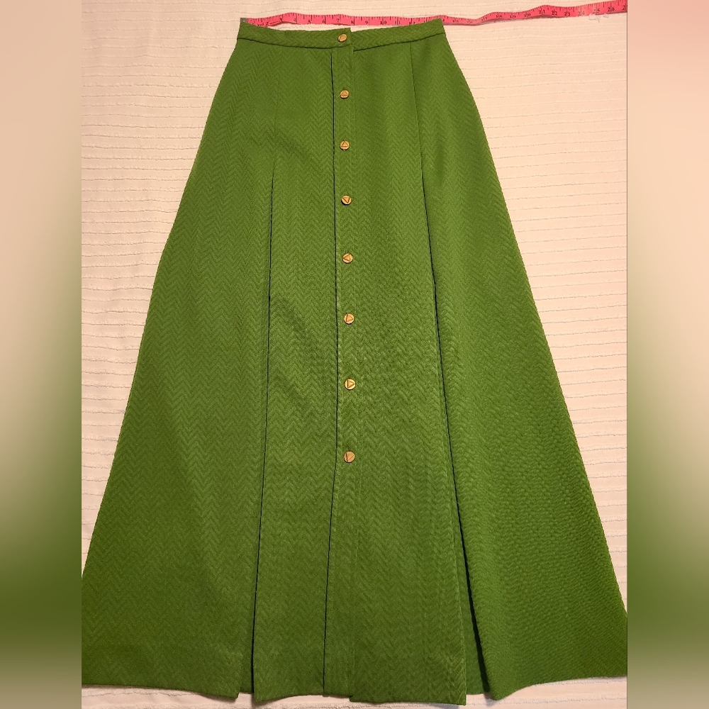 Vintage 1960-70s Green Maxi Skirt